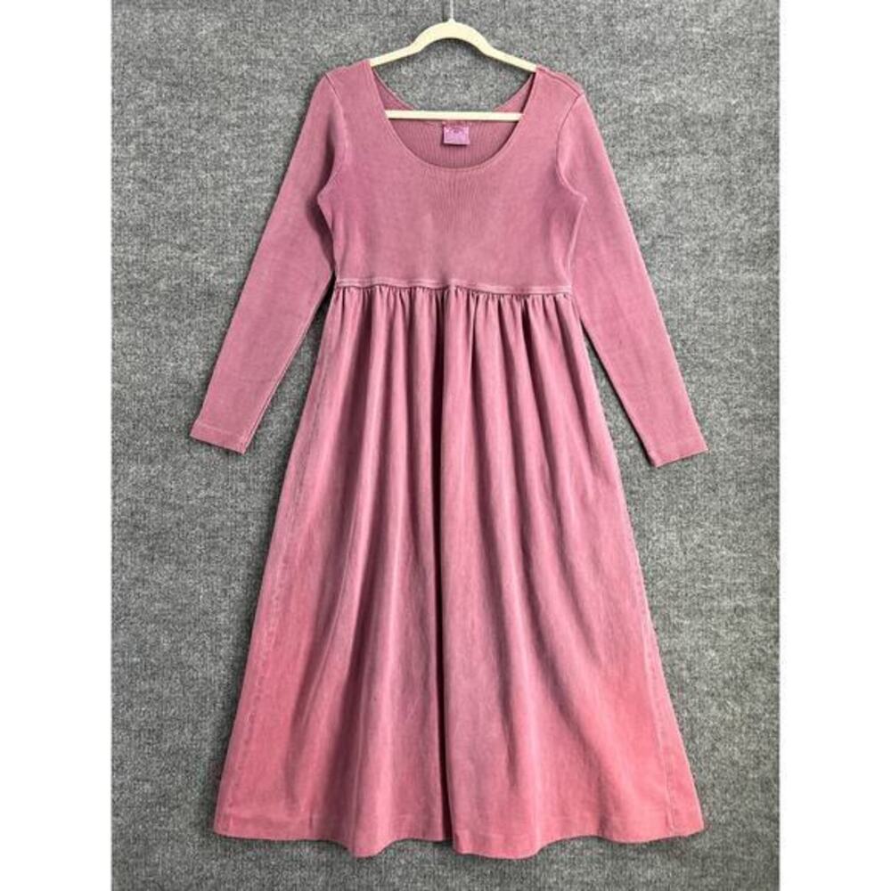 Vintage Mill Valley Babydoll Maxi Dress Sz Small Mauve Cottage Prairie USA Made